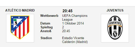 Wett Tipp Atletico Juve