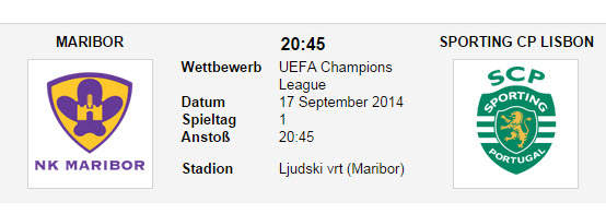 Wettquote Maribor Sporting