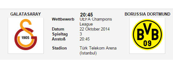 Wett Tipp Galatasaray Dortmund