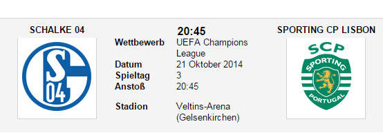 Wettquoten Schalke Sporting