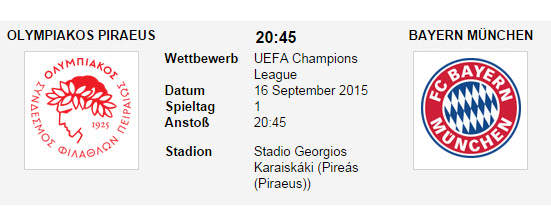 Wett Tipp Olympiakos Bayern