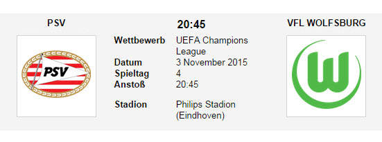 Wett Tipp PSV Wolfsburg