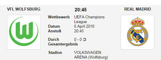 Wett Tipp Wolfsburg Real Madrid