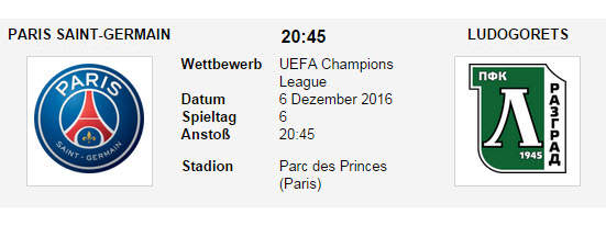 Wett Tipp PSG Ludogorets