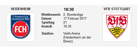 Tipp Heidenheim VfB Stuttgart 17 02 17 2 Liga