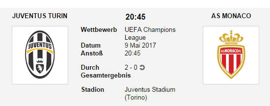 Wett Tipp Juventus Monaco 09 05 17