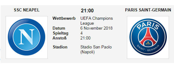 Wett Tipp Napoli PSG 06 11 18